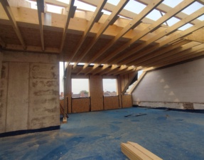 Blick in eine zukünftige DG-Wohnung
